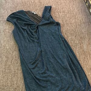 Elegant Blue Draped Dress x2